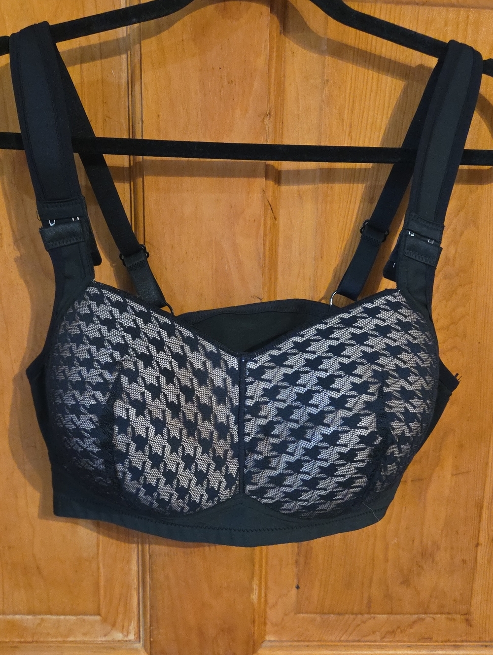 Black & Silver Supportive Full-Coverage Bra